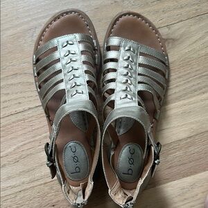 b.o.c. Gold Sandals with Adjustable Straps and Sturdy Sole